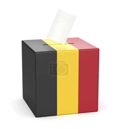 Ballot box with the flag of Belgium, concept image for election in Belgium