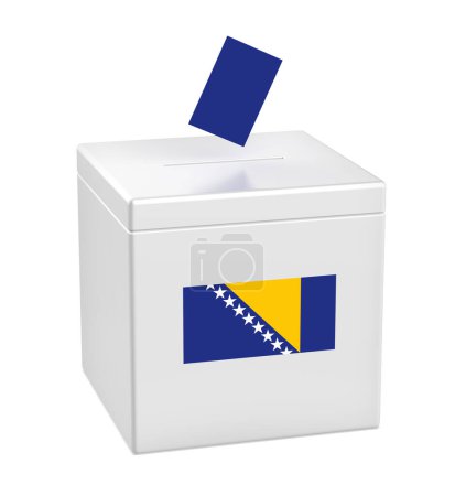 Concept image for election in Bosnia and Herzegovina, ballot box with voting paper
