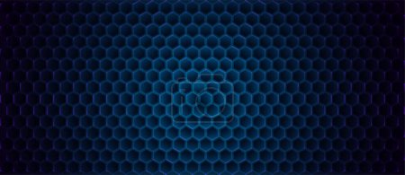 Dark Blue Technology Hexagonal Background. Honeycomb Grid Texture. Vector Illustration.