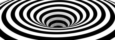 Téléchargez les illustrations : Fond d'illusion d'optique rayé noir et blanc. vortex. vecteur - en licence libre de droit
