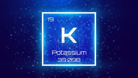 Illustration for Potassium. Periodic Table Element. Chemical Element Card with Number and Atomic Weight. Design for Education, Lab, Science Class. Vector Illustration. - Royalty Free Image