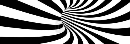 Illustration for Optical illusion, black and white background. - Royalty Free Image