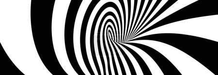 Ilustración de Abstract black and white background, optical illusion, vector illustration. - Imagen libre de derechos