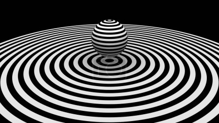 Ilustración de Fondo abstracto en blanco y negro con ilusión óptica. ilustración vectorial - Imagen libre de derechos