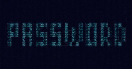 Illustration for Digital password blue hack matrix numbers background - Royalty Free Image