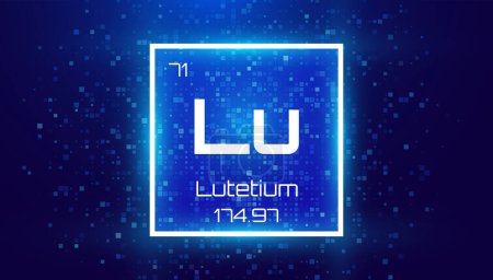 Illustration for Lutetium. Periodic Table Element. Chemical Element Card with Number and Atomic Weight. Design for Education, Lab, Science Class. Vector Illustration. - Royalty Free Image