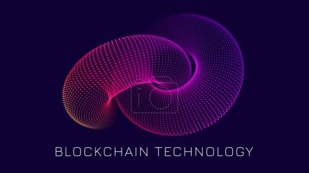 Téléchargez les illustrations : Fond de technologie blockchain avec chaîne connectée - en licence libre de droit