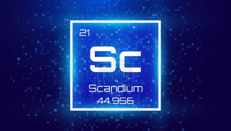 Illustration for Scandium. Periodic Table Element. Chemical Element Card with Number and Atomic Weight. Design for Education, Lab, Science Class. Vector Illustration. - Royalty Free Image