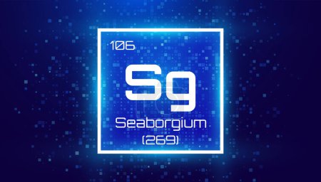 Illustration for Seaborgium. Periodic Table Element. Chemical Element Card with Number and Atomic Weight. Design for Education, Lab, Science Class. Vector Illustration. - Royalty Free Image
