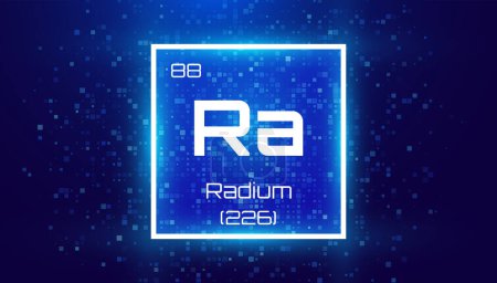 Illustration for Radium. Periodic Table Element. Chemical Element Card with Number and Atomic Weight. Design for Education, Lab, Science Class. Vector Illustration. - Royalty Free Image