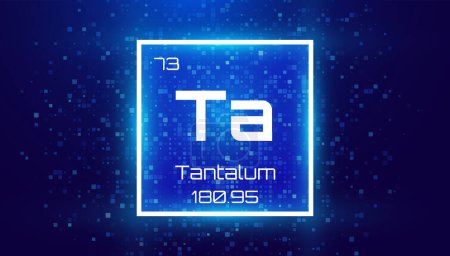 Illustration for Tantalum. Periodic Table Element. Chemical Element Card with Number and Atomic Weight. Design for Education, Lab, Science Class. Vector Illustration. - Royalty Free Image