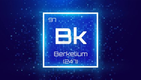 Illustration for Berkelium. Periodic Table Element. Chemical Element Card with Number and Atomic Weight. Design for Education, Lab, Science Class. Vector Illustration. - Royalty Free Image