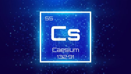 Caesium. Periodic Table Element. Chemical Element Card with Number and Atomic Weight. Design for Education, Lab, Science Class. Vector Illustration. 