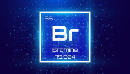 Bromine. Periodic Table Element. Chemical Element Card with Number and Atomic Weight. Design for Education, Lab, Science Class. Vector Illustration. 