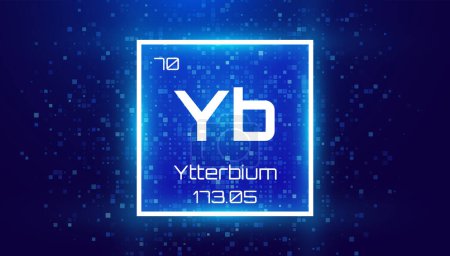 Ytterbium. Periodic Table Element. Chemical Element Card with Number and Atomic Weight. Design for Education, Lab, Science Class. Vector Illustration. 