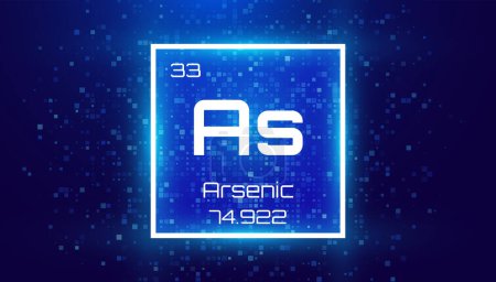 Illustration for Arsenic. Periodic Table Element. Chemical Element Card with Number and Atomic Weight. Design for Education, Lab, Science Class. Vector Illustration. - Royalty Free Image