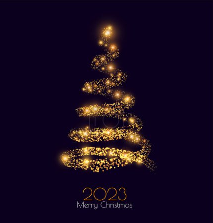 Téléchargez les illustrations : Vecteur lumineux arbre de Noël. fond de Noël. nouvelle carte année - en licence libre de droit