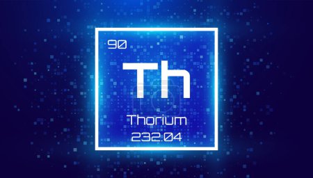 Thorium. Periodic Table Element. Chemical Element Card with Number and Atomic Weight. Design for Education, Lab, Science Class. Vector Illustration. 