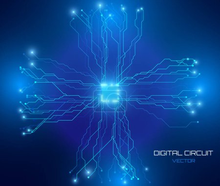 Ilustración de Concepto de tecnología de fondo de circuito digital. ilustración vectorial - Imagen libre de derechos