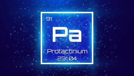 Illustration for Protactinium. Periodic Table Element. Chemical Element Card with Number and Atomic Weight. Design for Education, Lab, Science Class. Vector Illustration. - Royalty Free Image