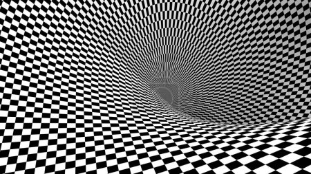 Illustration for Abstract black and white background with optical illusion. vector illustration - Royalty Free Image