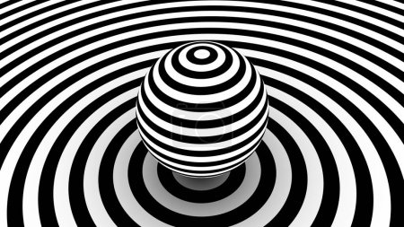 Ilustración de Fondo abstracto en blanco y negro con ilusión óptica. ilustración vectorial - Imagen libre de derechos