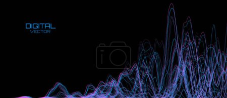 Ilustración de Fondo abstracto con ondas sonoras digitales. vector ilustración diseño - Imagen libre de derechos