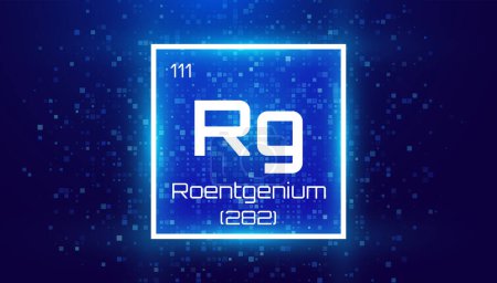 Illustration for Roentgenium. Periodic Table Element. Chemical Element Card with Number and Atomic Weight. Design for Education, Lab, Science Class. Vector Illustration. - Royalty Free Image