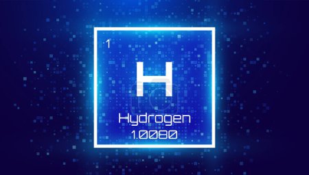 Illustration for Hydrogen. Periodic Table Element. Chemical Element Card with Number and Atomic Weight. Design for Education, Lab, Science Class. Vector Illustration. - Royalty Free Image