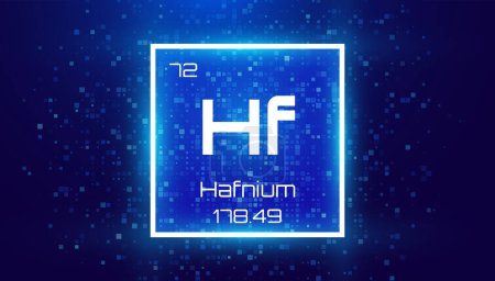 Illustration for Hafnium. Periodic Table Element. Chemical Element Card with Number and Atomic Weight. Design for Education, Lab, Science Class. Vector Illustration. - Royalty Free Image