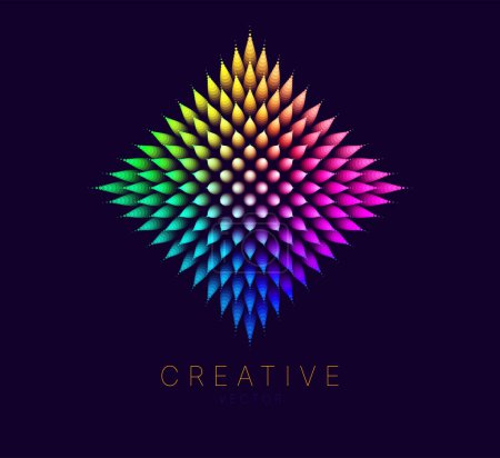 Illustration for Vector logo design element. creative abstract colorful template with colorful geometrical shape. - Royalty Free Image