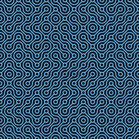 Illustration for Tech pattern tiles blue seamless abstract background - Royalty Free Image