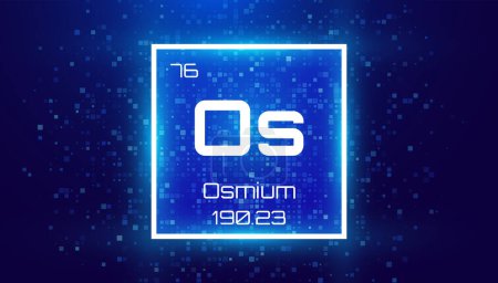 Illustration for Osmium. Periodic Table Element. Chemical Element Card with Number and Atomic Weight. Design for Education, Lab, Science Class. Vector Illustration. - Royalty Free Image