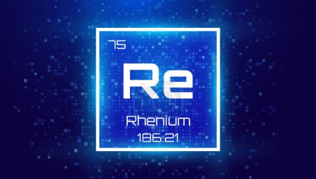 Illustration for Rhenium. Periodic Table Element. Chemical Element Card with Number and Atomic Weight. Design for Education, Lab, Science Class. Vector Illustration. - Royalty Free Image