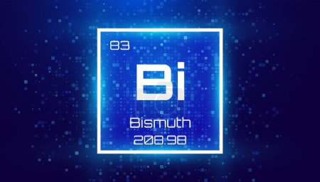 Illustration for Bismuth. Periodic Table Element. Chemical Element Card with Number and Atomic Weight. Design for Education, Lab, Science Class. Vector Illustration. - Royalty Free Image