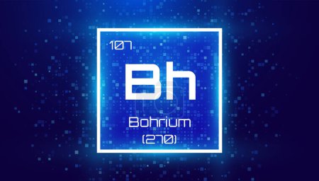 Illustration for Bohrium. Periodic Table Element. Chemical Element Card with Number and Atomic Weight. Design for Education, Lab, Science Class. Vector Illustration. - Royalty Free Image