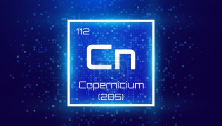 Illustration for Copernicium. Periodic Table Element. Chemical Element Card with Number and Atomic Weight. Design for Education, Lab, Science Class. Vector Illustration. - Royalty Free Image