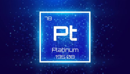 Illustration for Platinum. Periodic Table Element. Chemical Element Card with Number and Atomic Weight. Design for Education, Lab, Science Class. Vector Illustration. - Royalty Free Image