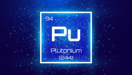 Illustration for Plutonium. Periodic Table Element. Chemical Element Card with Number and Atomic Weight. Design for Education, Lab, Science Class. Vector Illustration. - Royalty Free Image