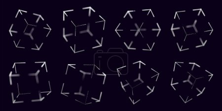 Ilustración de Tecnología geométrica abstracta fondo con cubos, ilustración vectorial - Imagen libre de derechos