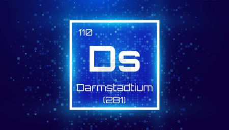 Illustration for Darmstadtium. Periodic Table Element. Chemical Element Card with Number and Atomic Weight. Design for Education, Lab, Science Class. Vector Illustration. - Royalty Free Image