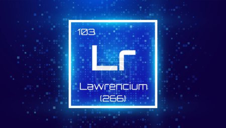 Illustration for Lawrencium. Periodic Table Element. Chemical Element Card with Number and Atomic Weight. Design for Education, Lab, Science Class. Vector Illustration. - Royalty Free Image