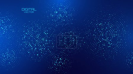 Illustration for Vector abstract background with dots. blue digital hexagon tech abstract pattern - Royalty Free Image