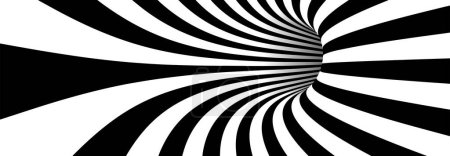 Ilustración de Fondo de ilusión óptica rayada en blanco y negro. Vórtice. vector - Imagen libre de derechos