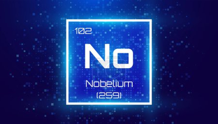 Illustration for Nobelium. Periodic Table Element. Chemical Element Card with Number and Atomic Weight. Design for Education, Lab, Science Class. Vector Illustration. - Royalty Free Image