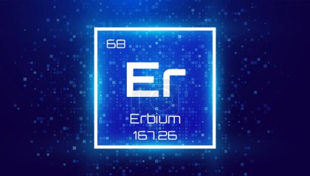Illustration for Erbium. Periodic Table Element. Chemical Element Card with Number and Atomic Weight. Design for Education, Lab, Science Class. Vector Illustration. - Royalty Free Image