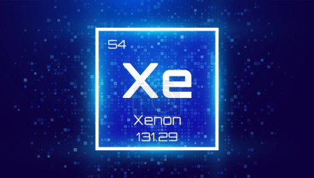 Illustration for Xenon. Periodic Table Element. Chemical Element Card with Number and Atomic Weight. Design for Education, Lab, Science Class. Vector Illustration. - Royalty Free Image