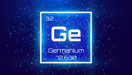 Germanium. Periodic Table Element. Chemical Element Card with Number and Atomic Weight. Design for Education, Lab, Science Class. Vector Illustration.    