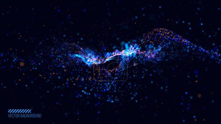 Illustration for Abstract technology background with glowing particles. - Royalty Free Image