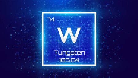 Illustration for Tungsten. Periodic Table Element. Chemical Element Card with Number and Atomic Weight. Design for Education, Lab, Science Class. Vector Illustration. - Royalty Free Image